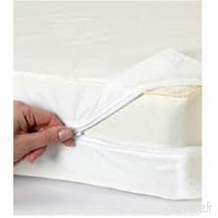 Zipped Stretch Mattress Cover - Double White by Linens & Curtains - B00ISYBYTG